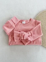 [59-90cm] ヘアバンド付き 無地 ロンパース - Image 10