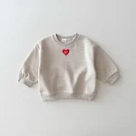 [73-120cm] ハート刺繡 カジュアル セットアップ - Image 4