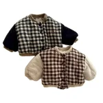 [73-120cm] 韓国風 チェック アウター - Image 8