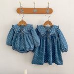 [66-110cm]ワンピースORロンパース デニム フリルネック 可愛い 女の子 - Image 17