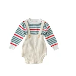 [66-100cm]ボーダー セーター OR サロペット ロンパース - Image 9