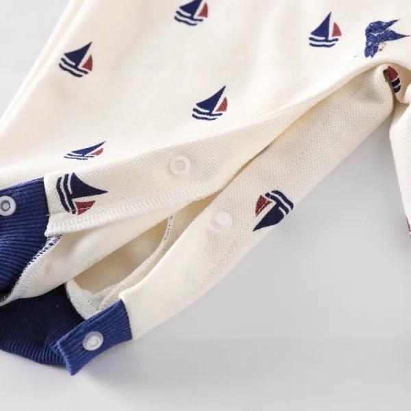 [66-90cm]オールインワン ポロデザイン 肌に優しい 人気 ロンパース