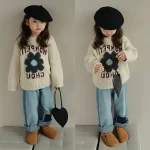 [90-140cm] 花柄 セーター - Image 6