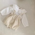 [66-90cm]サロペット フラワー柄 ロンパース 可愛い ディリー - Image 2