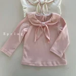 [73-100cm]シャツ リボン おしゃれ シンプル トップス - Image 4