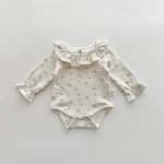 [66-90cm]ロンパース フリル 小花柄 肌触り良い ベビー服 - Image 4