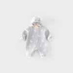 [66-90cm]オールインワン バナナ柄 ボンボン付き 厚手 可愛い ロンパース