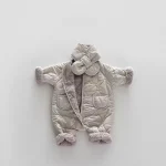 [66-90cm] スカーフ付き キルティング オールインワン - Image 3