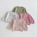 [80-130cm]セットアップ 英字刺繡 ワッフル シンプル 子供服 - Image 17