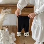 [66-100cm] ボンボン付き カラー切り替え レギンス - Image 8