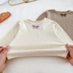 [73-110cm] リボン リブ セットアップ - Image 2