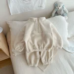 [73-120cm] ポケット付き フリースジッパー セットアップ - Image 13