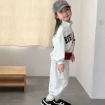 [80-130cm] 英字 ハーフジッパー セットアップ - Image 7