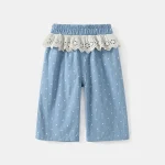 [73-120cm]デニム パンツ フリル ドット カジュアル ボトムス - Image 5