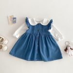 [73-120cm]ワンピース デニム フリル カジュアル ディリー - Image 14