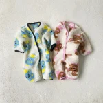 [66-90cm] ラビットor熊柄 ボア オールインワン - Image 9