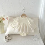 [66-90cm]ロンパース パフスリーブ レース おしゃれ - Image 6