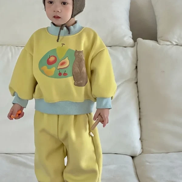 [73-110cm] カートゥーン ボア付き セットアップ