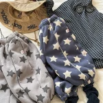 [80-130cm] 星柄 カジュアル ボア パンツ - Image 8