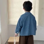 [80-150cm] ポケット付き デニム アウター - Image 9