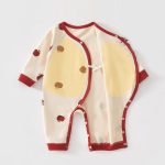 [66-90cm]ロンパース&帽子 可愛い ドット 肌触り良い ベビー服 - Image 3