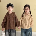 [80-150cm] フード付き ポケット付き アウター - Image 3