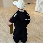 [90-140cm]プリント 裏起毛 フード付き パーカー+パンツ セットアップ - Image 7