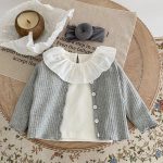 [66-90cm]インナーシャツ フリル襟 ロングスリーブ おしゃれ 肌に優しい トップス - Image 4