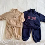 [80-150cm] 英字柄 フリース セットアップ - Image 9