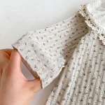 [66-100cm] レース襟 小花柄 オールインワン