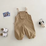 [73-120cm] ポケット付き シンプル サロペット - Image 10