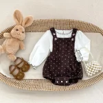 [66-100cm] ドット サロペット ロンパース or 花柄インナー シャツ - Image 11