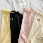 [73-120cm]ハート柄 フリル襟 トップス - Image 3